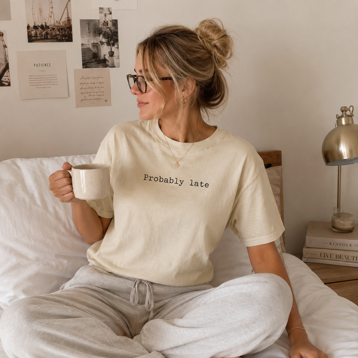 Women's Probably Late Heavyweight Tee